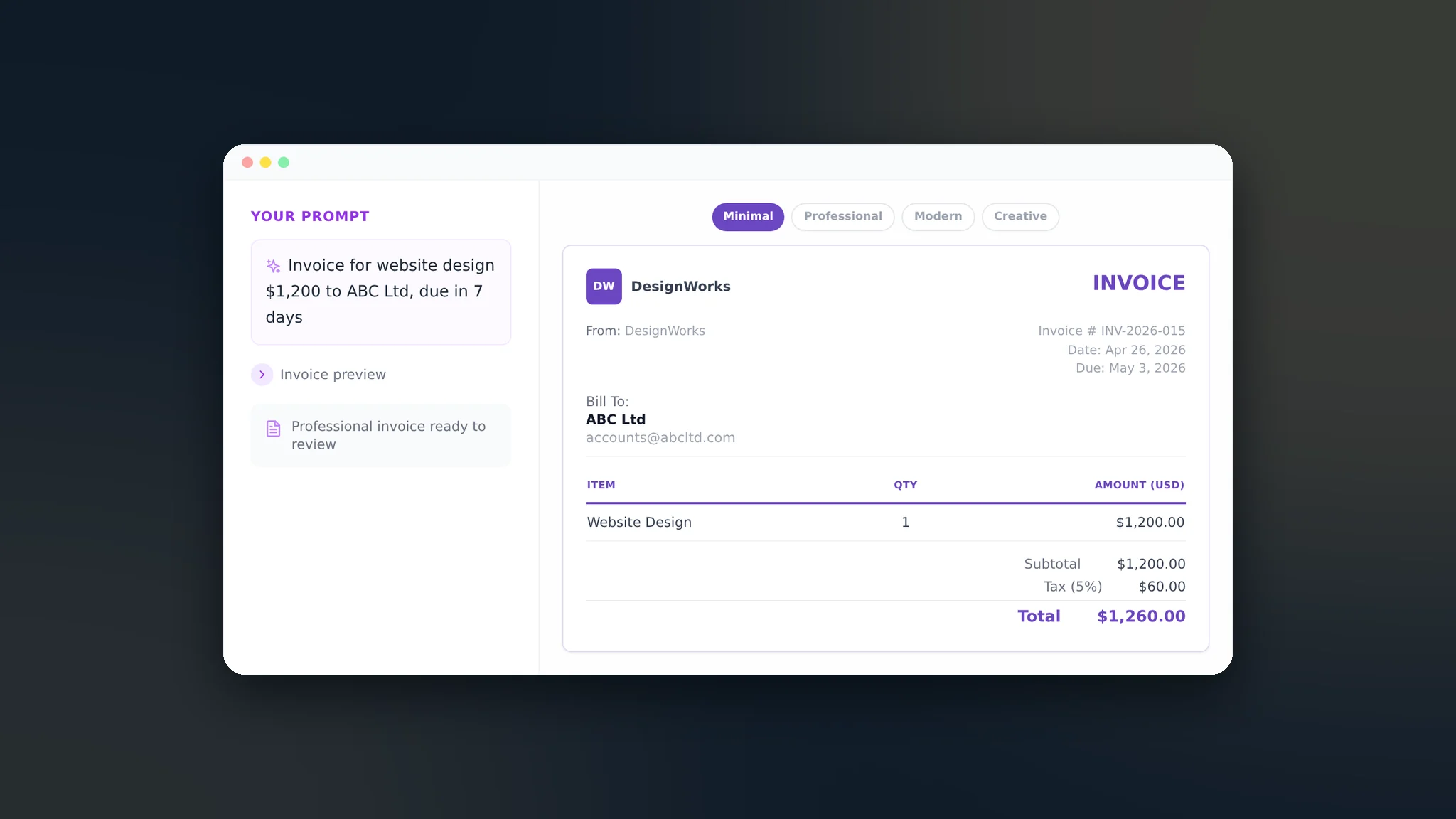 InvoiceGenie — AI Invoice Generator